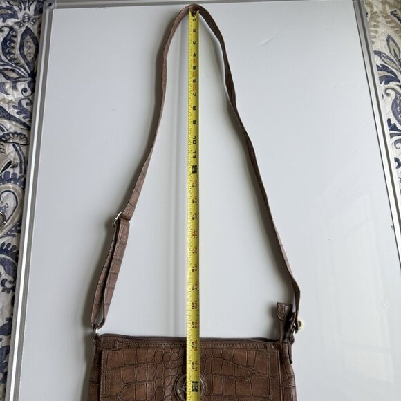 Kim Rogers Brown Crocodile Embossed Crossbody Handbag - Picture 12 of 12
